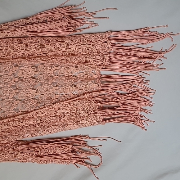 BKE Orange Floral Lace Boho Cover Up - Picture 6 of 13